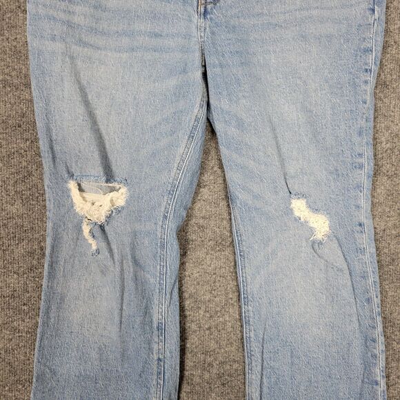 J CREW 9" Billie Demi Boot Crop Medium Wash Distressed Denim Blue Jeans SIZE 30 - Picture 5 of 15